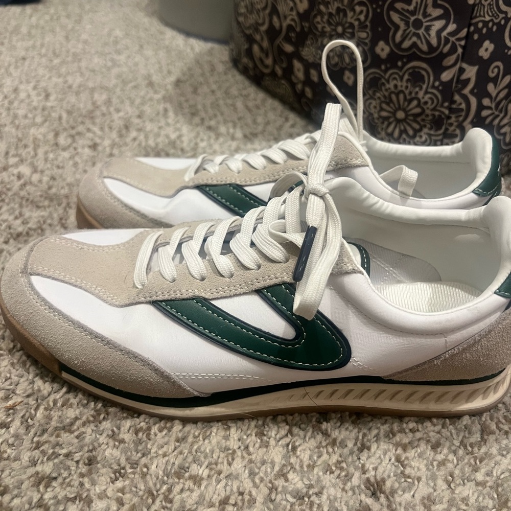 Tretorn White and Green Women's Sneakers